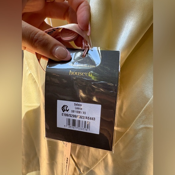 House of CB Safaira Buttermilk Satin Draped Cowl Neck Maxi Dress Size XS NWT! - Picture 7 of 11